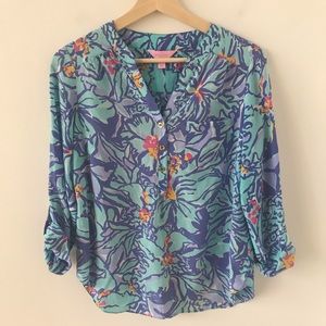 Lily Pulitzer silk floral blouse